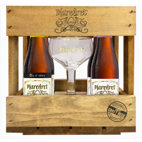 ESTUCHE MAREDRET MADERA 4*33CL + VASO