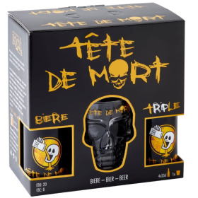 ESTUCHE TETE DE MORT 4*33CL + VASO 